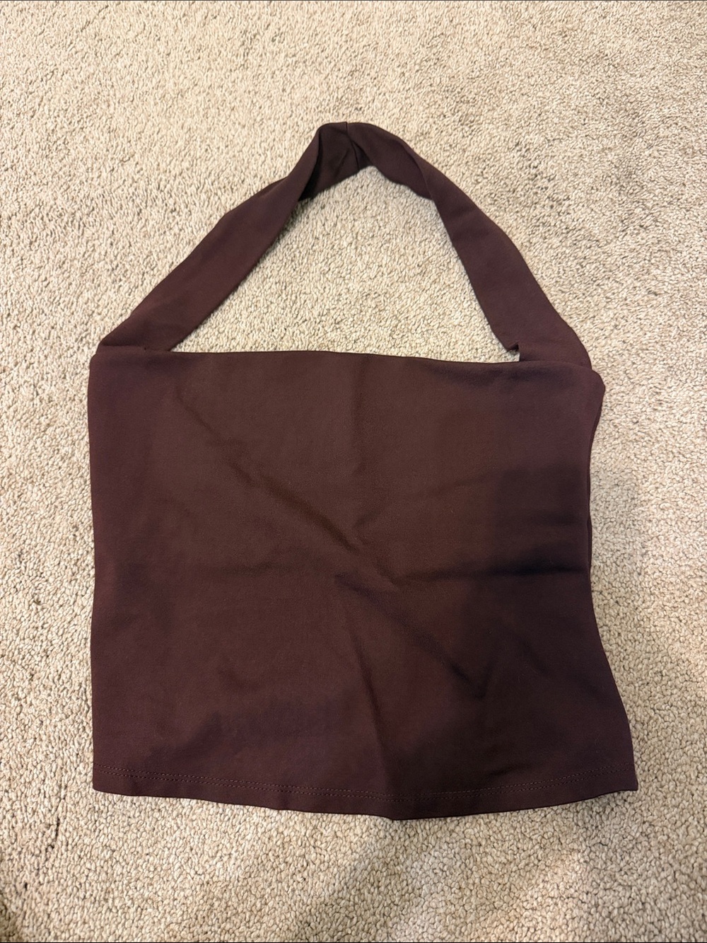 MAJORELLE Brown Halter Crop Top